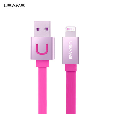 Други USB кабели  USB кабел тип лента USAMS за Iphone 5/5s/5c/6/6plus/iPod touch 5/iPod nano 7 розов